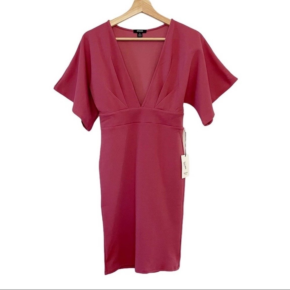 NEW Episode Los‎ Angeles Short Mauve A-Line Bell Sleeve Dress